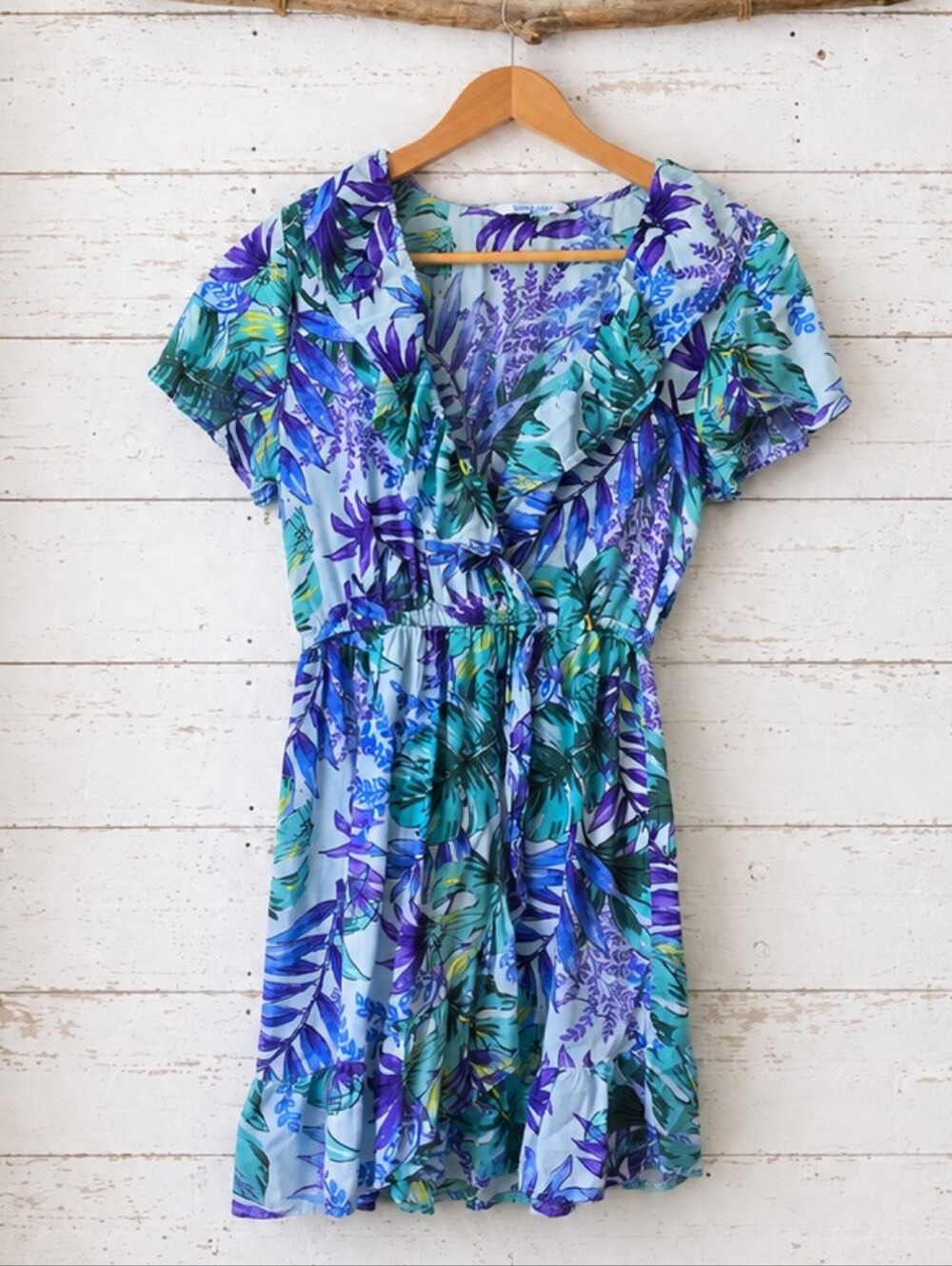 Blue Island Floral Ruffle Summer Dress - Size XS